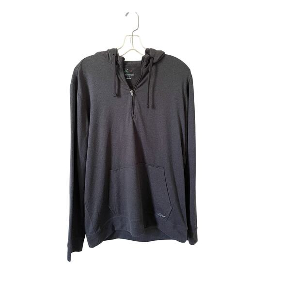 Greg Norman Quarter Zip Hooded Lux Fleece Shirt Gray Size Medium NEW - Picture 1 of 8